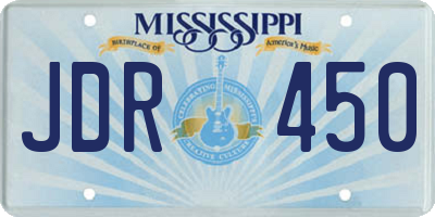 MS license plate JDR450