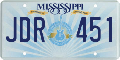 MS license plate JDR451