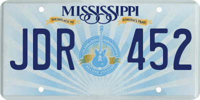 MS license plate JDR452
