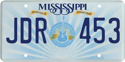 MS license plate JDR453