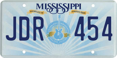 MS license plate JDR454