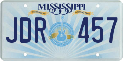 MS license plate JDR457