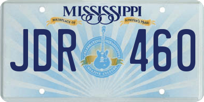 MS license plate JDR460
