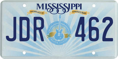 MS license plate JDR462