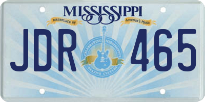 MS license plate JDR465