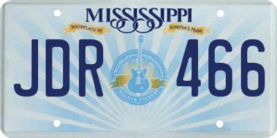 MS license plate JDR466