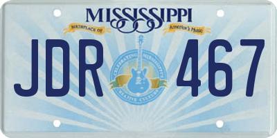MS license plate JDR467