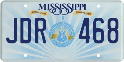 MS license plate JDR468