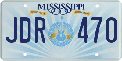 MS license plate JDR470