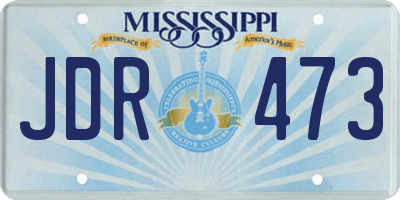 MS license plate JDR473