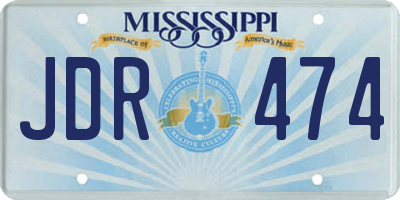 MS license plate JDR474