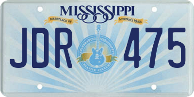 MS license plate JDR475
