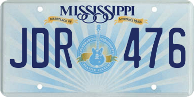 MS license plate JDR476