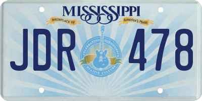 MS license plate JDR478