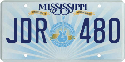MS license plate JDR480