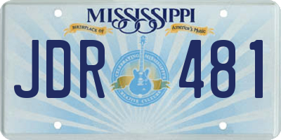 MS license plate JDR481