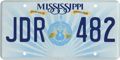 MS license plate JDR482