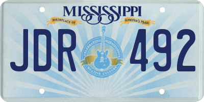 MS license plate JDR492