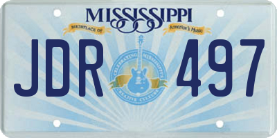 MS license plate JDR497
