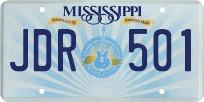 MS license plate JDR501