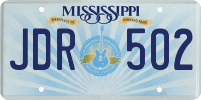 MS license plate JDR502