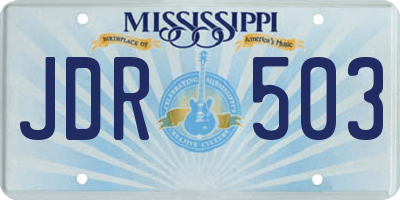 MS license plate JDR503