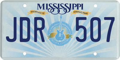 MS license plate JDR507