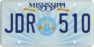 MS license plate JDR510