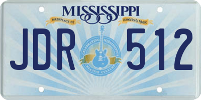 MS license plate JDR512