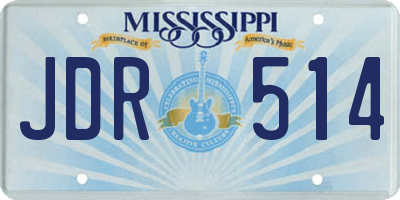 MS license plate JDR514