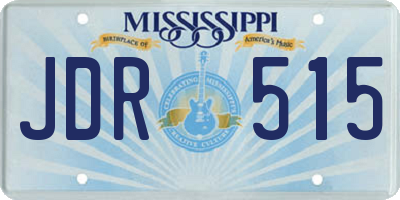 MS license plate JDR515