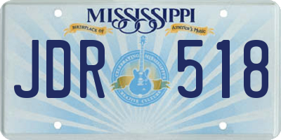 MS license plate JDR518