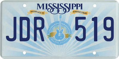 MS license plate JDR519