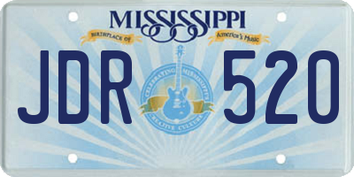 MS license plate JDR520