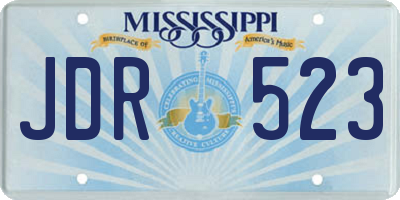 MS license plate JDR523
