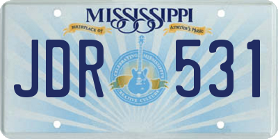 MS license plate JDR531