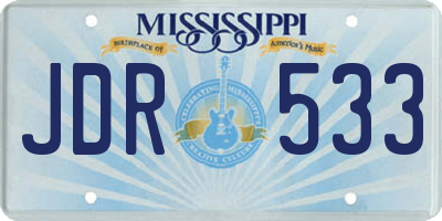 MS license plate JDR533