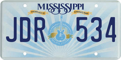 MS license plate JDR534