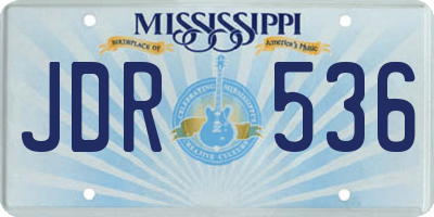 MS license plate JDR536