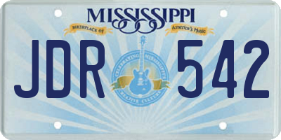 MS license plate JDR542