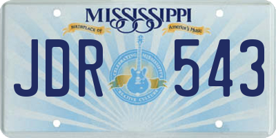 MS license plate JDR543