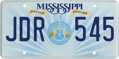 MS license plate JDR545