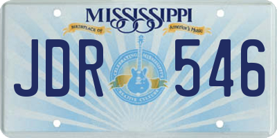 MS license plate JDR546