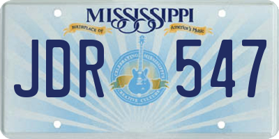 MS license plate JDR547
