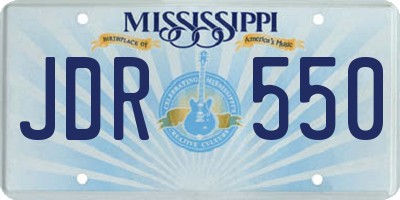 MS license plate JDR550