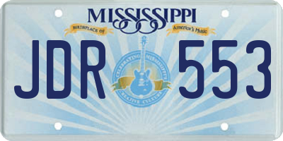 MS license plate JDR553