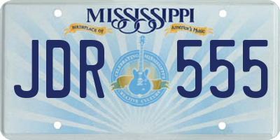 MS license plate JDR555
