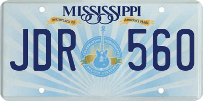MS license plate JDR560