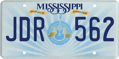 MS license plate JDR562
