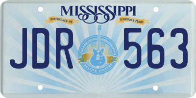 MS license plate JDR563